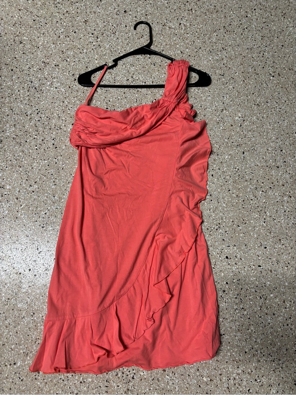 Juicy Couture Coral One-Shoulder Ruffle Dress